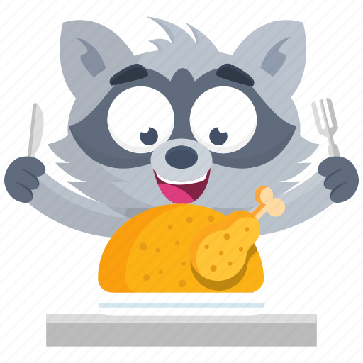 Chicken, emoji, emoticon, meal, racoon, smiley, sticker icon - Download on Iconfinder