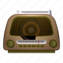 cartoon, music, radio, retro, speaker, technology, vintage