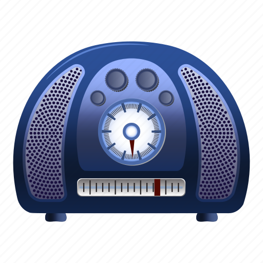 Blue, cartoon, music, old, radio, retro, vintage icon - Download on Iconfinder