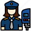 officer, uniform, train, station, avatar, women 