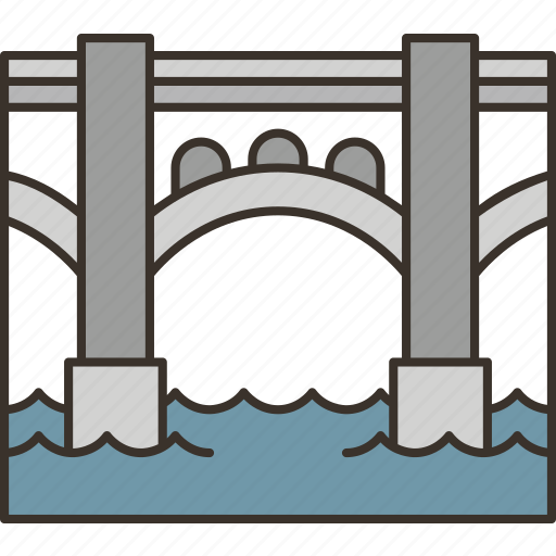 Bridge, railway, railroad, river, valley icon - Download on Iconfinder