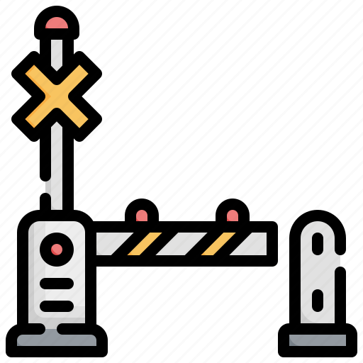 Barrier, gate, railroad, crossing, architecture icon - Download on Iconfinder