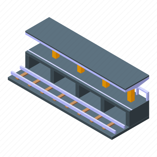 Train, stop, isometric icon - Download on Iconfinder