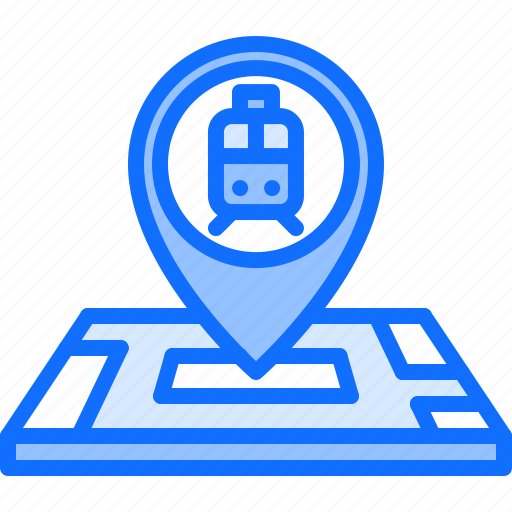 Map, pin, location, railway, station, train, metro icon - Download on Iconfinder