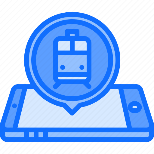 Smartphone, app, pin, location, railway, station, train icon - Download on Iconfinder
