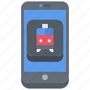 smartphone, app, railway, station, train, metro, transport