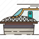 bridge, train, railway, journey, transportation