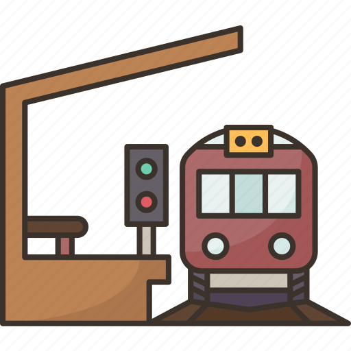 Railway, train, station, transit, transportation icon - Download on Iconfinder