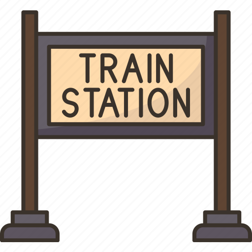 Train, station, sign, platform, railway icon - Download on Iconfinder