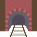 tunnel, railroad, train, transportation, travel