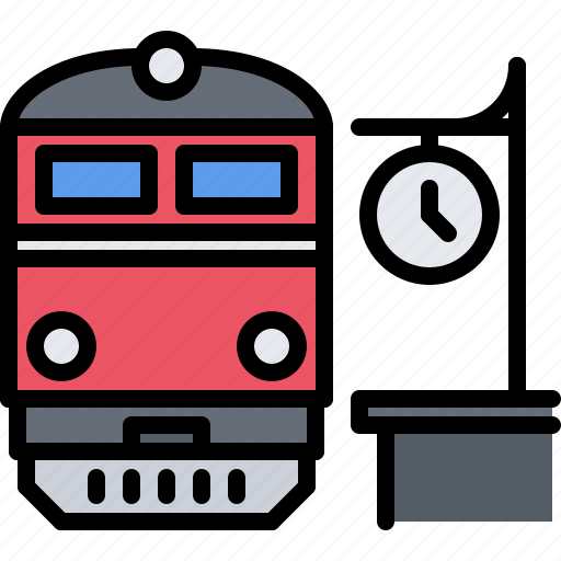 Clock, time, railway, station, train, metro, transport icon - Download on Iconfinder
