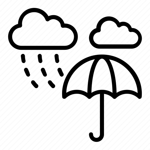 Cloudy, drizzling, raining, umbrella, weather icon - Download on Iconfinder