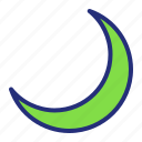 crescent, islam, moon, sky, night