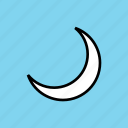 crescent, moon, muslim, sky, night, weather
