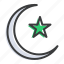 crescent, islam, moon, star 