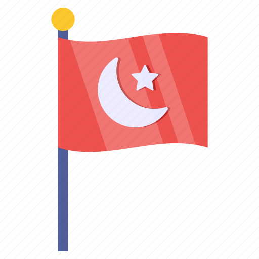 Pakistan flag, flagpole, national flag, streamer, pennant icon - Download on Iconfinder