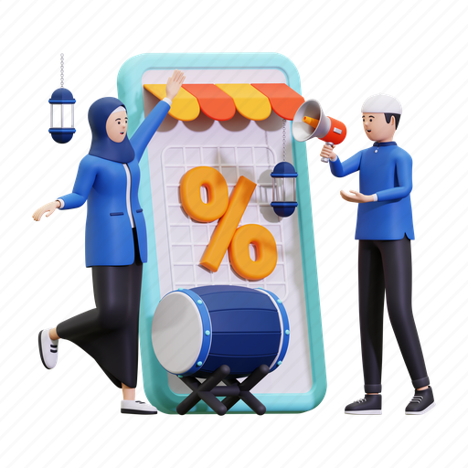 Sale, discount, ecommerce, shopping, shop, ramadan sale, online shop 3D illustration - Download on Iconfinder
