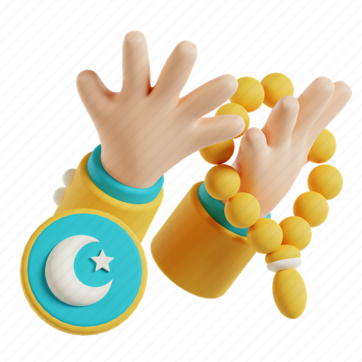 Pray, with, beads, 3d 3D illustration - Download on Iconfinder