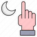 eid, finger, hand, moon, ramadan