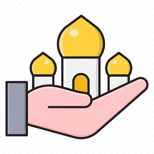 Hand, mosque, muslims, pray, religious icon - Download on Iconfinder