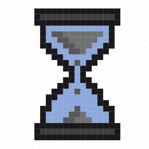 Clock, hourglass, productivity, sand, time, timer, pixel-art icon - Download on Iconfinder
