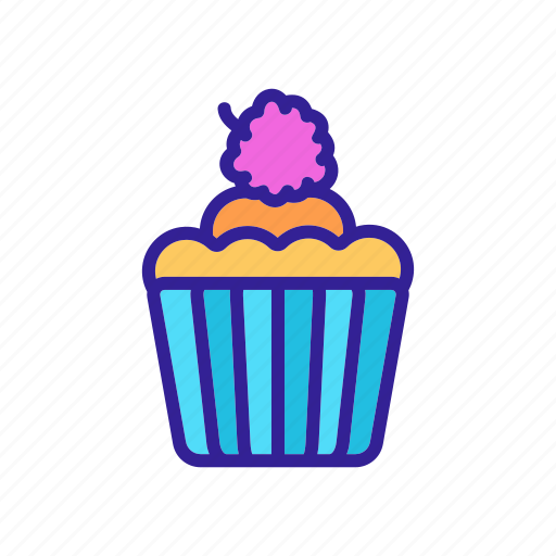 Cake, contour, cream, cupcake, dessert, food, raspberry icon - Download on Iconfinder