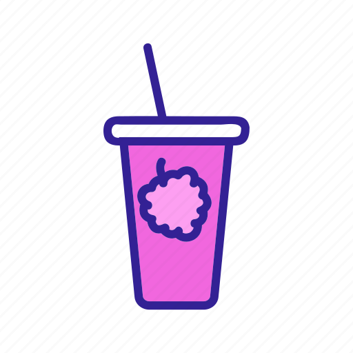 Beverage, cocktail, contour, cup, drink, glass, raspberry icon - Download on Iconfinder
