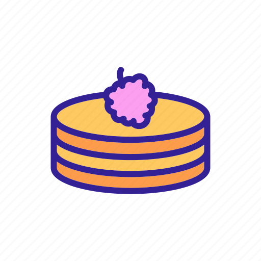 Cake, contour, raspberry, white icon - Download on Iconfinder