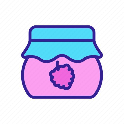 Berry, container, contour, food, fruit, jam, raspberry icon - Download on Iconfinder