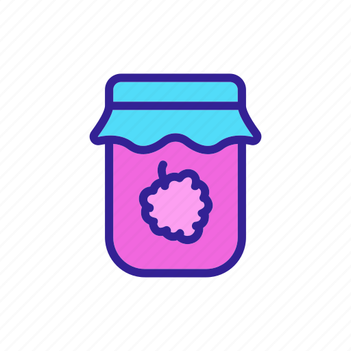 Berry, container, contour, food, fruit, jam, raspberry icon - Download on Iconfinder