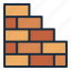brick, brickwall, wall, construction, tool, contractor, build, builder, raw material 