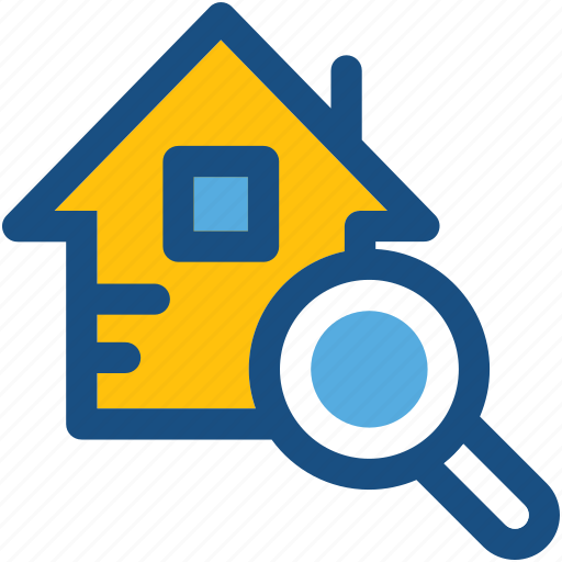 House search, magnifier, magnifying glass, property search, real estate icon - Download on Iconfinder