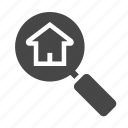 house, magnifying glass, quest, real estate, searching