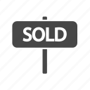 estate, real, sign, sold