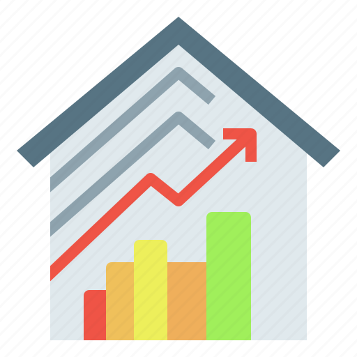 Capitalgain, graph, house, investment, realestate icon - Download on Iconfinder