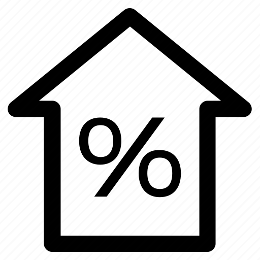 Home, house, mortgage percentage, percent, percentage, property discount, property tax icon - Download on Iconfinder