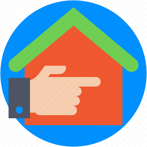 Cottage, hand gesture, home, house, this way icon - Download on Iconfinder