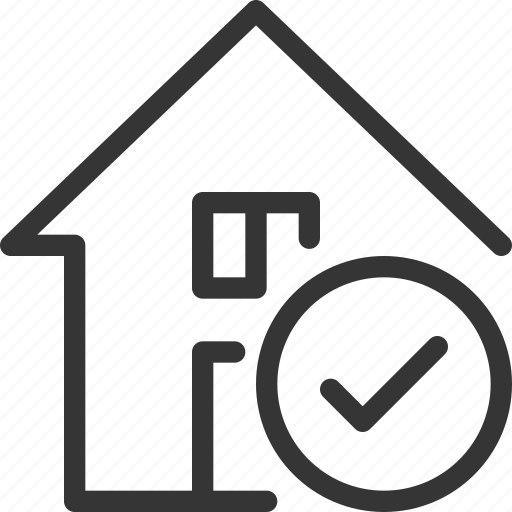 Architecture, building, check, house, mark, real estate, yes icon - Download on Iconfinder