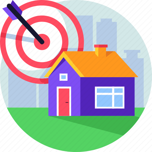 Aim, house, invest, property, purchase, real estate, target icon - Download on Iconfinder