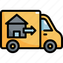 delivery, home, house, moving, truck