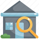 estate, glass, home, house, magnifying, property, real