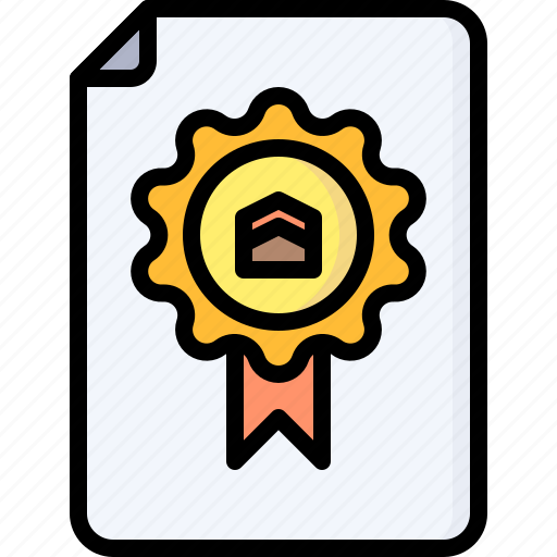 Real, certification, estate, document, property, certificate icon - Download on Iconfinder