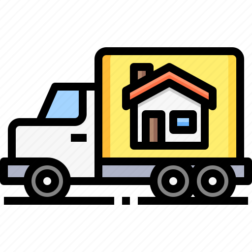 Real, estate, relocation, transportation, home, truck, moving icon - Download on Iconfinder