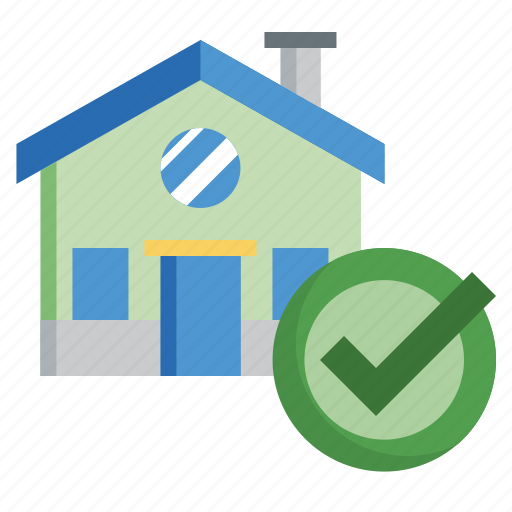 Home, loan, approved, check, approval, mark, house icon - Download on Iconfinder