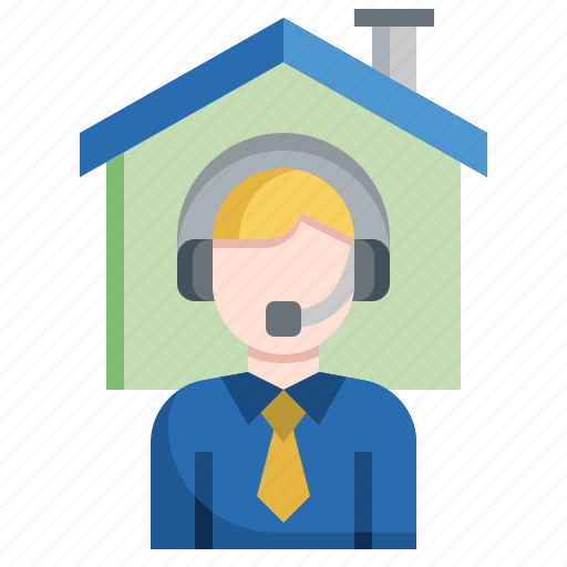 Support, home, resident, call, center, house, building icon - Download on Iconfinder