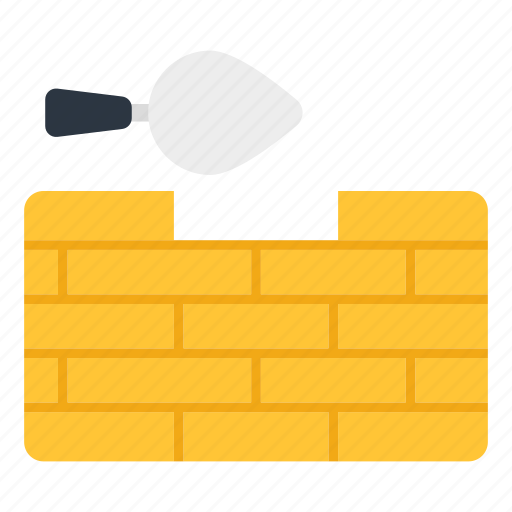 Wall construction, bricklayer, masonry, brick wall, brickwork icon - Download on Iconfinder