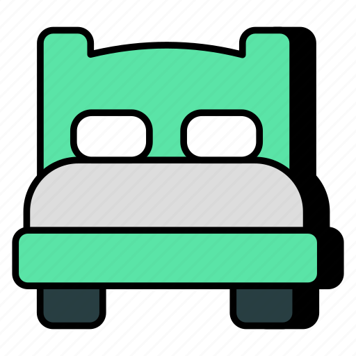 Bed, bedroom, furniture, boudoir, bedchamber icon - Download on Iconfinder