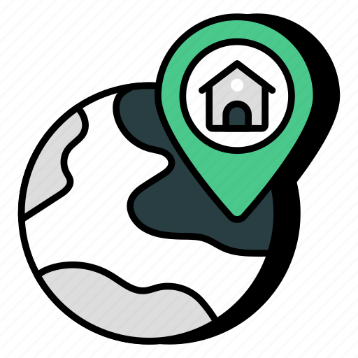 Global home location, house location, home direction, house direction, home navigation icon - Download on Iconfinder