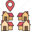 house, location, address, map, marker 