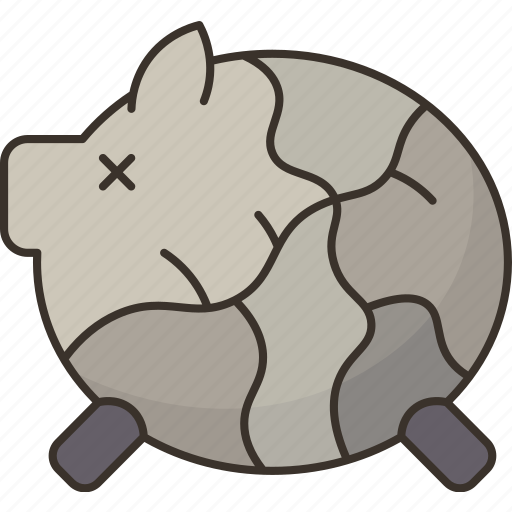 Piggy, bank, broke, finance, crisis icon - Download on Iconfinder